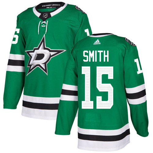 Adidas Men Dallas Stars #15 Bobby Smith Green Home Authentic Stitched NHL Jersey